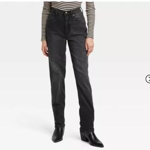 UNIVERSAL THREAD black high rise 90s slim raw hem jeans | 0